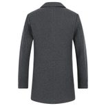 Mens Wool Blend Overcoat Mid Length Suitable for Fall and Winter