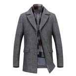 Mens Overcoat Solid Color Wool Blend Business Casual Style Long Length low MOQ custom packaging