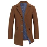 Mens Wool Blend Overcoat Mid Length Suitable for Fall and Winter