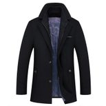 Mens Casual Overcoat Thick Fabric Lapel Collar Suitable for Business and Daily Wear