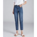 High Waist Distressed Straight Leg Jeans for Women Casual Loose Fit Spring Autumn Wear