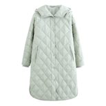Hooded Longline Quilted Cotton Coat for Women Loose Fit Warm Winter Jacket Casual Everyday Wear