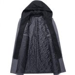 Mens Casual Wool Blend Overcoat Mid Length Removable Hood Trendy Design Versatile Outerwear for