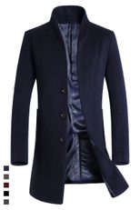 Mens Slim Fit Wool Blend Overcoat Single Breasted Business Casual Style Available in Multiple Sizes Wholesale