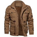 Long Sleeve Washed Cotton Jacket Thickened Warm Fabric Plus Size Loose Fit