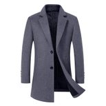 Mens Casual Overcoat Winter Warmth Suit Collar Design Cotton Blend Fabric Available in Multiple Sizes Wholesale