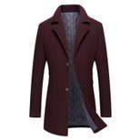 Mens Business Overcoat Thick Wool Blend Single Breasted Long Coat Available in Multiple Sizes Wholesale