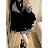 Womens Two Piece Set Spring Casual Jacket and Skirt Slim Fit Available in Black Wholesale Sizes S