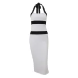 Sleeveless Bodycon Dress Elegant Backless Design Summer Fashion Available in White S to XL customizable