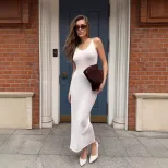 V Neck Long Sweater Dress for Women Elegant Fitted Style Cozy Knit Fabric Perfect for Autumn Winter