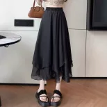 High Waist A Line Maxi Skirt for Women Lightweight Mesh Fabric Summer Casual Wear