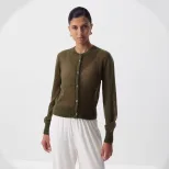 Womens Knit Cardigan Sweater Soft Hollow Out Design Round Neck Long Sleeve Casual Autumn Spring Wear