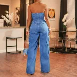 Wide Leg Jeans for Women Casual Stylish Fit Blue Denim Available in S to XL Wholesale Supply custom packaging