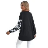 Womens Leopard Print V Neck Boyfriend Style T Shirt Casual Short Sleeve White Cotton Blend Ready to Ship