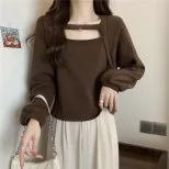 Plus Size Long Sleeve T Shirt for Women Hollow Design Slimming Fit Casual Spring Autumn Wear