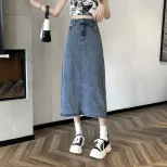 High Waist Denim Midi Skirt for Women Vintage A Line Fit Spring Summer Fashion OEM ODM service