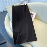 High Waist A Line Skirt with Butterfly Embroidery Mid Length Design Spring Autumn Fashion