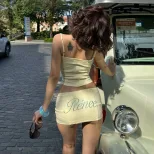 Womens Summer Outfit Set Sexy Camisole Top and Low Waist Floral Bodycon Skirt Casual Fashion