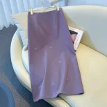High Waist A Line Skirt with Butterfly Embroidery Mid Length Design Spring Autumn Fashion