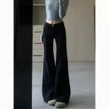 Black High Waist Flared Jeans for Women Stretchy Slim Fit Casual Spring Autumn Wear