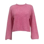 Knit Sweater Round Neck Long Sleeve Sexy Backless Tie Design Short Style Casual Wear for Autumn and Winter