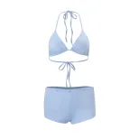 Womens Bohemian Beach Set Sheer Polka Dot Top with Shorts Summer Vacation Wear fast shipping