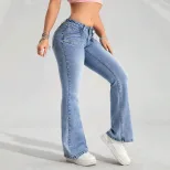 Womens Low Rise Stretch Denim Jeans Casual Fit Blue in Multiple Sizes ready to ship