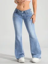 Womens Low Rise Stretch Denim Jeans Casual Fit Blue in Multiple Sizes ready to ship
