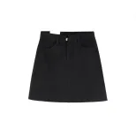 High Waist Black Denim Bodycon Skirt Slim Fit A Line Design Casual Wear for Students