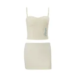 Womens Summer Outfit Set Sexy Camisole Top and Low Waist Floral Bodycon Skirt Casual Fashion