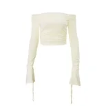 Off Shoulder Ruffled Long Sleeve T Shirt for Women Slim Fit Summer Style Available in Yellow Wholesale Options