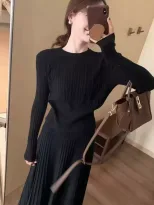 High Waist Pleated Knit Two Piece Set for Women Casual Chic Style Available in Gray White and Black Wholesale Ready