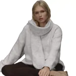 Loose Fit Womens Sweater Set Soft Wool Knit Pullover with Scarf Autumn Winter Casual Style