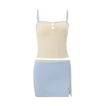 Summer Womens Casual Outfit Set Stylish Camisole Top and Low Waist Bodycon Skirt Available in Yellow and Blue Wholesale