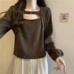 Plus Size Long Sleeve T Shirt for Women Hollow Design Slimming Fit Casual Spring Autumn Wear