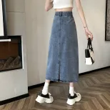 High Waist Denim Midi Skirt for Women Vintage A Line Fit Spring Summer Fashion OEM ODM service