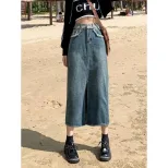 Denim Midi Skirt for Women Slim Fit High Waist Stretch Fabric Casual Everyday Wear Available in Blue S to XL