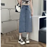 High Waist Denim Midi Skirt for Women Vintage A Line Fit Spring Summer Fashion OEM ODM service