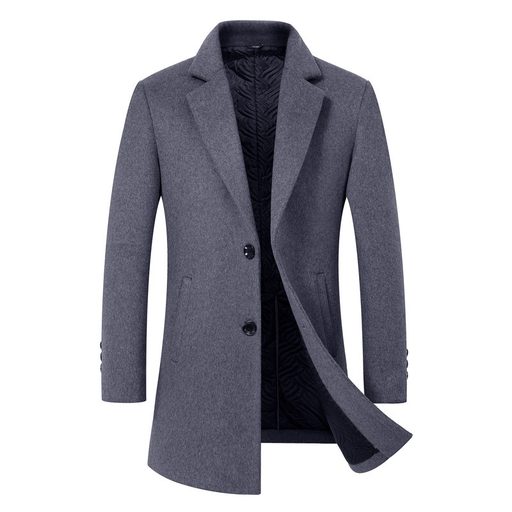 Mens Casual Overcoat Winter Warmth Suit Collar Design Cotton Blend Fabric Available in Multiple Sizes Wholesale