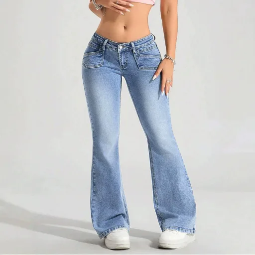 Womens Low Rise Stretch Denim Jeans Casual Fit Blue in Multiple Sizes ready to ship