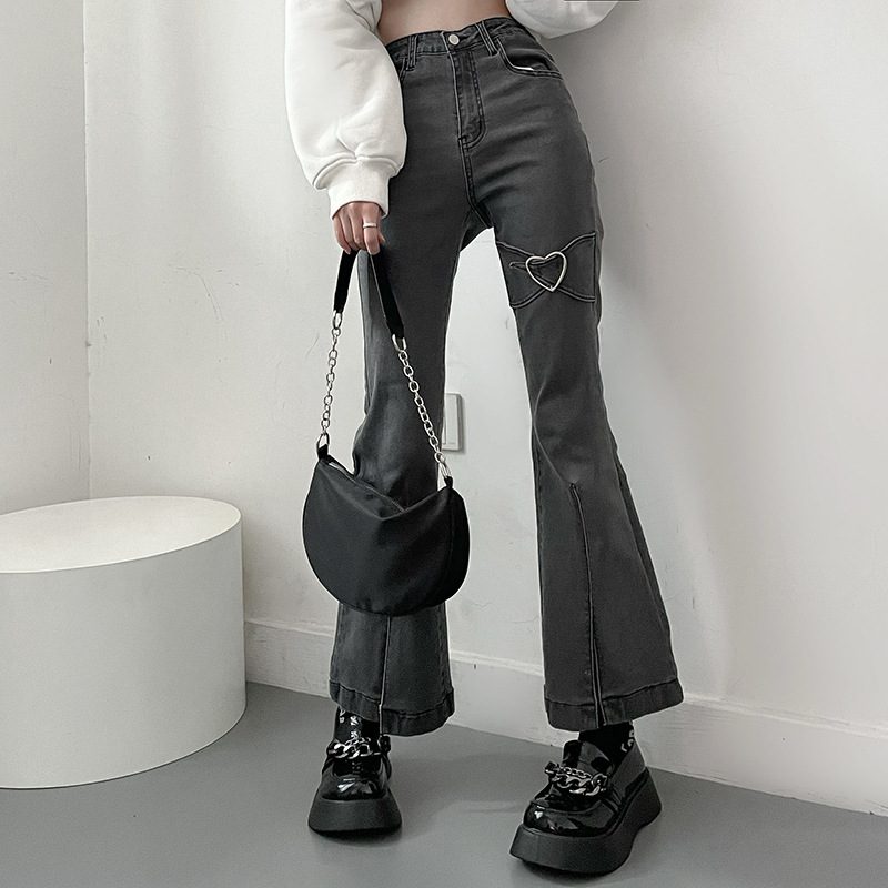 High Waist Flared Jeans for Women Slim Fit Stretch Denim Spring Fashion fast shipping