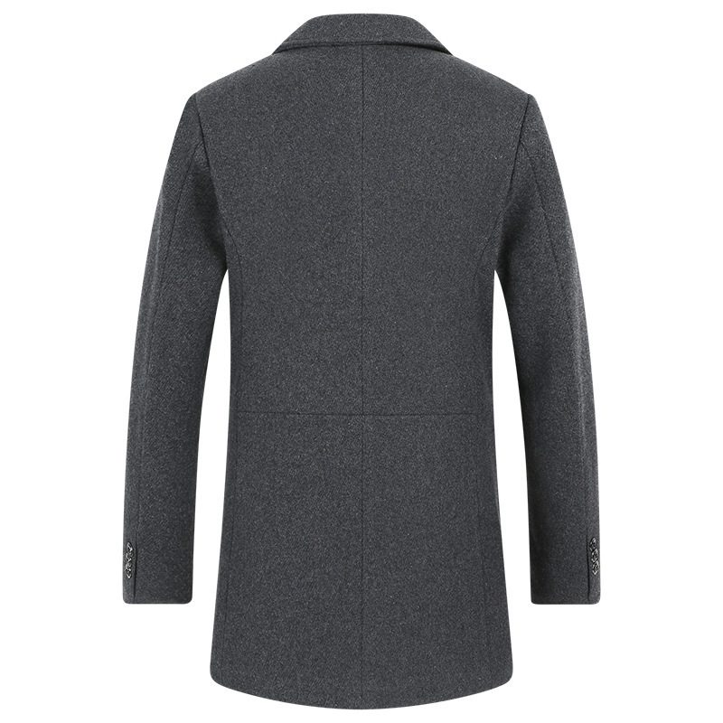Mens Wool Blend Overcoat Mid Length Suitable for Fall and Winter