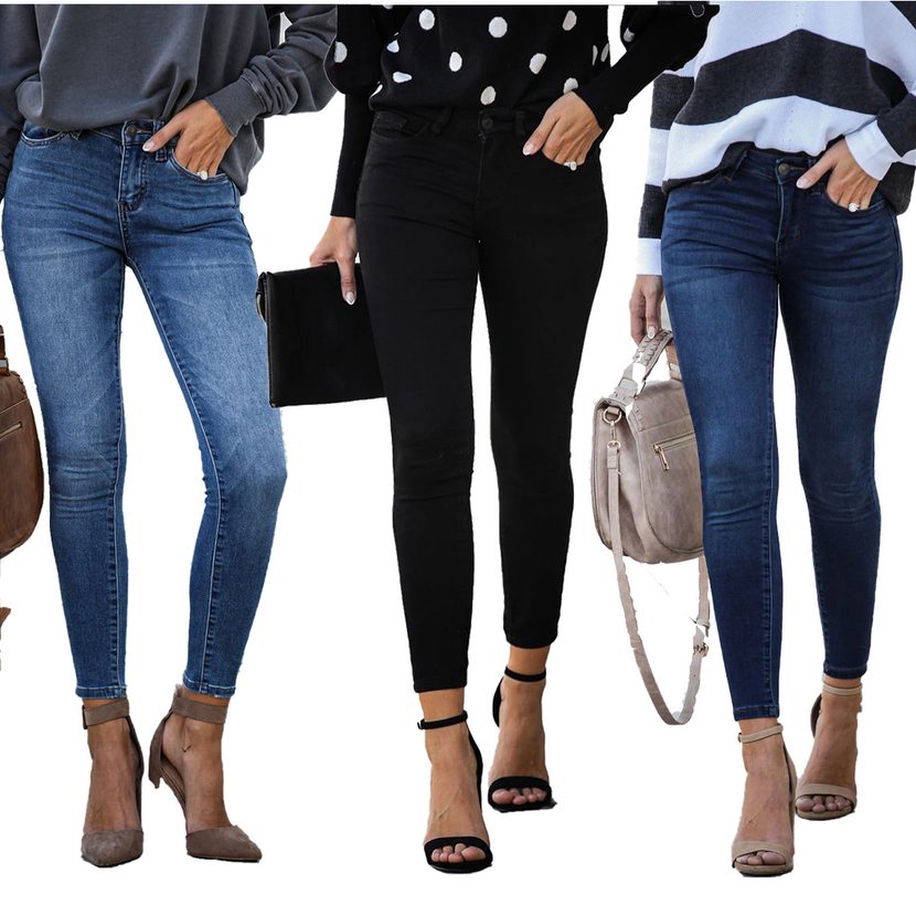 Womens Stretchy Mid Rise Slim Fit Denim Ankle Pants Casual Everyday Wear Available in Multiple Sizes Wholesale