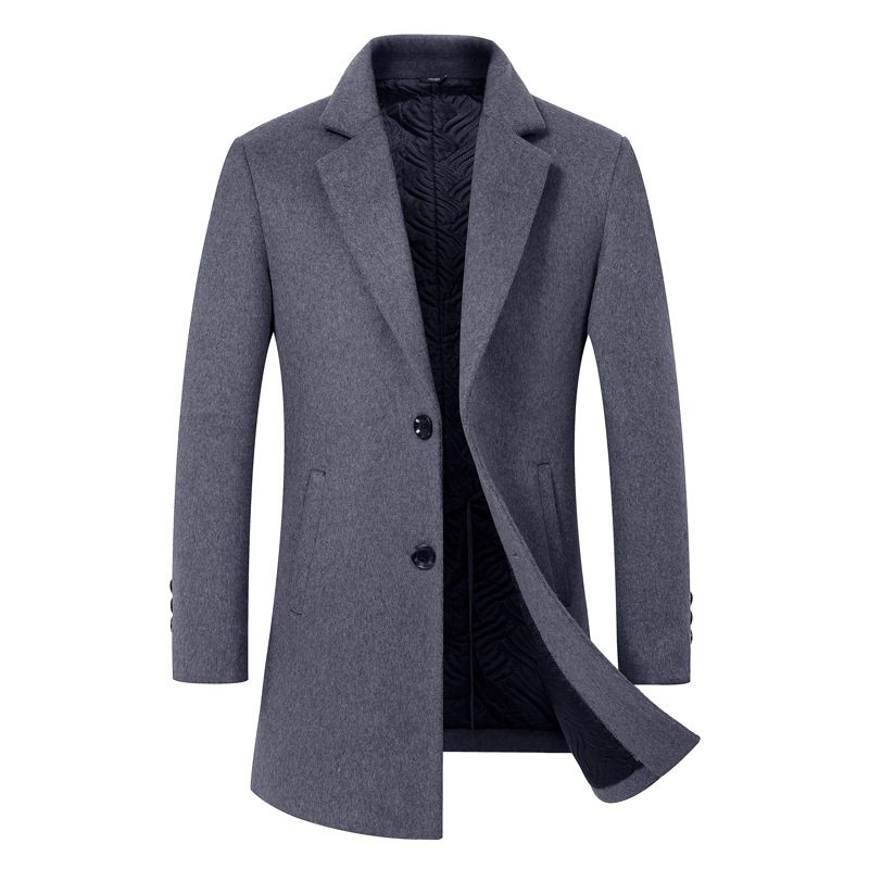 Mens Casual Overcoat Winter Warmth Suit Collar Design Cotton Blend Fabric Available in Multiple Sizes Wholesale