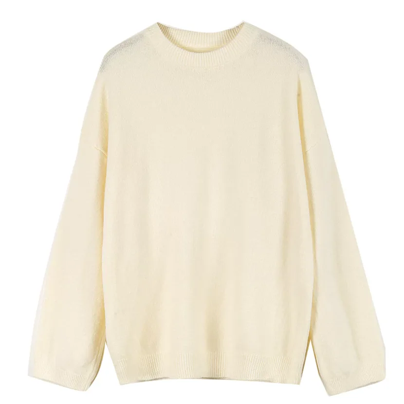 Womens Oversized Pullover Sweater Soft Thick Cashmere Blend Round Neck Long Sleeve Fall Winter Casual Wear Wholesale