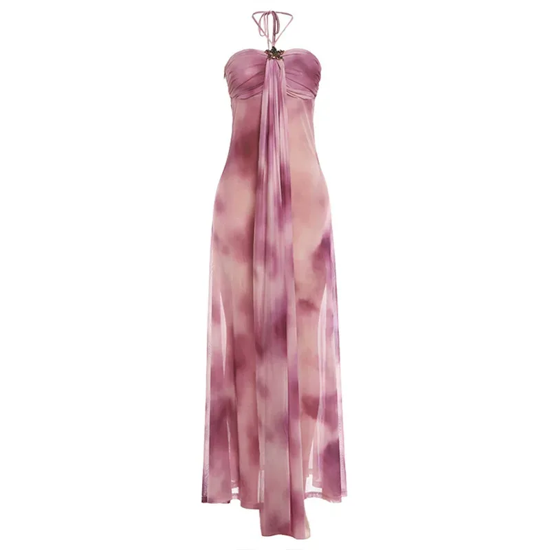 Tie Dye Backless Bodycon Dress for Women Summer Fashion Available in Pink Wholesale Sizes S to L factory direct